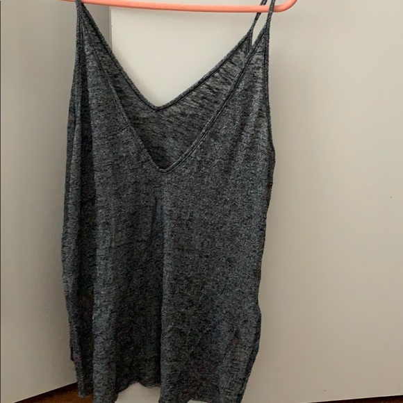 Grey V Neck Light Tank - Picture 2 of 3